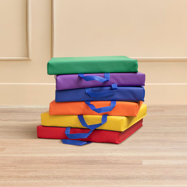Square Floor Cushions with Handles, 6-Piece