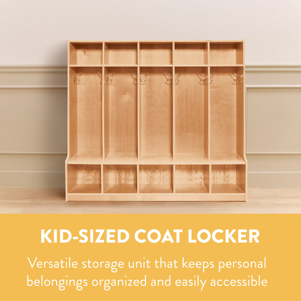 5-Section Coat Locker with Bench