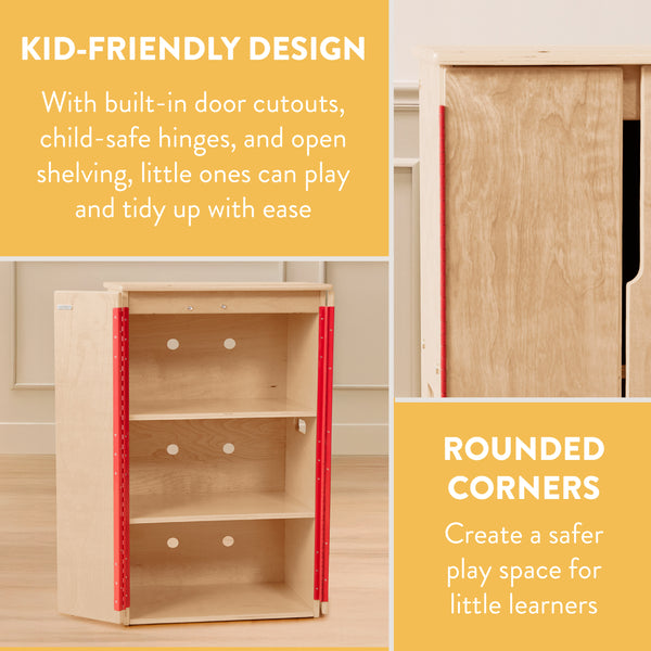 Chef's Station Kids Wooden Pretend Kitchen Refrigerator