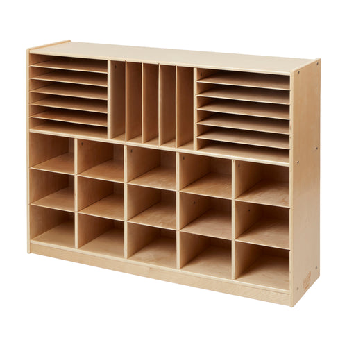 Multi-Function Cubby and Tray Mobile Storage Cabinet