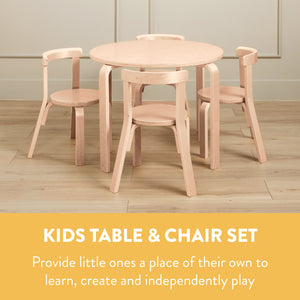 Bentwood Kids Table and Chairs Set, 5-Piece
