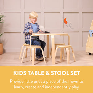 Bentwood Kids Table and Stools Set, 5-Piece