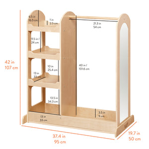 Double-Sided Dress-Up Center with Mirror
