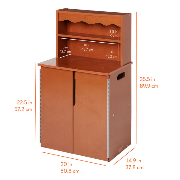 Chef's Station Kids Wooden Pretend Kitchen Cupboard