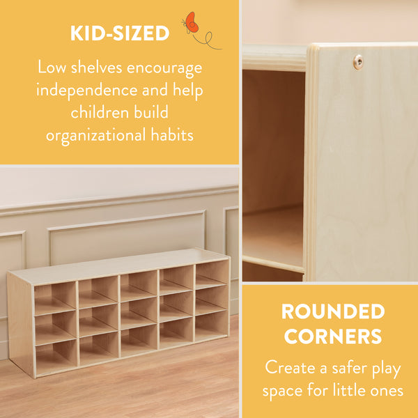 Sleekline 15-Compartment Cubby Storage Cabinet, 3x5