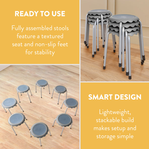Blossom Stackable Stools, 8-Piece
