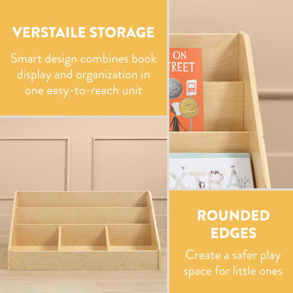 3-Tier Book Display with Storage Compartments