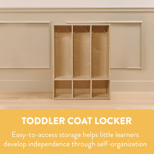 Sleekline 3-Section Toddler-Sized Coat Locker with Bench