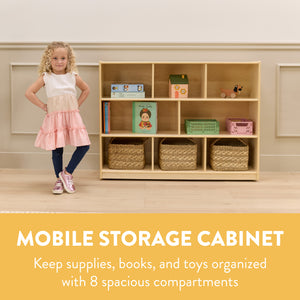 8-Compartment Mobile Storage Cabinet, Elementary