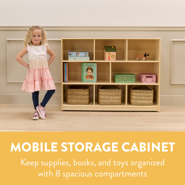 8-Compartment Mobile Storage Cabinet, Elementary