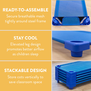 Sleepline Stackable Cot with Sheet, RTA, 6-Pack