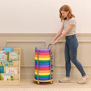 Rolling Cart with Round Floor Cushions