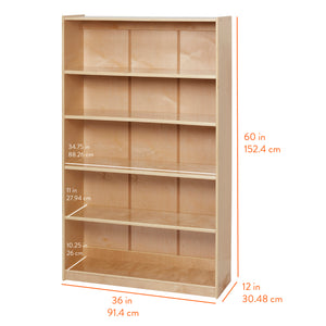 5-Shelf Adjustable Bookshelf, 60" H