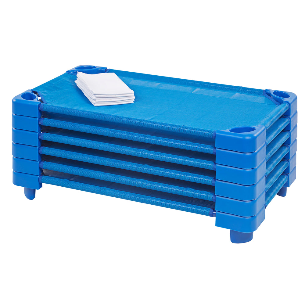 Sleepline Stackable Toddler Cot with Sheet, RTA, 6-Pack