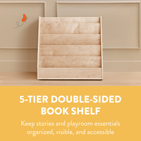 Sleekline 5-Tier Double-Sided Book Display with Storage