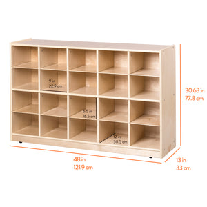 20-Compartment Mobile Cubby Storage Cabinet, 4x5