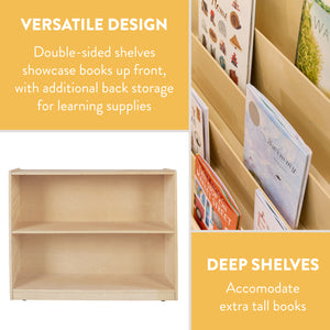 5-Tier Mobile Double-Sided Book Display with Storage