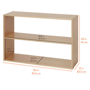Sleekline 2-Shelf Double-Sided Storage Cabinet, 24" H