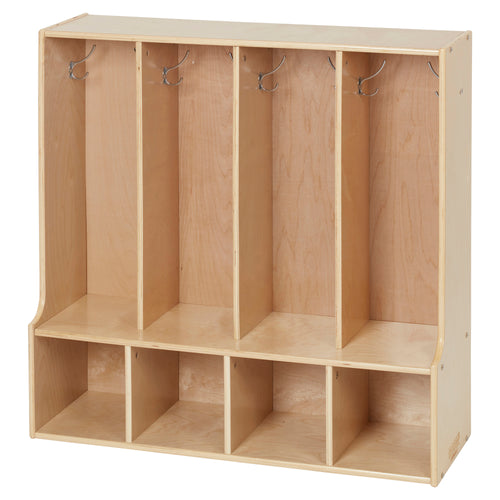Sleekline 4-Section Toddler-Sized Coat Locker with Bench