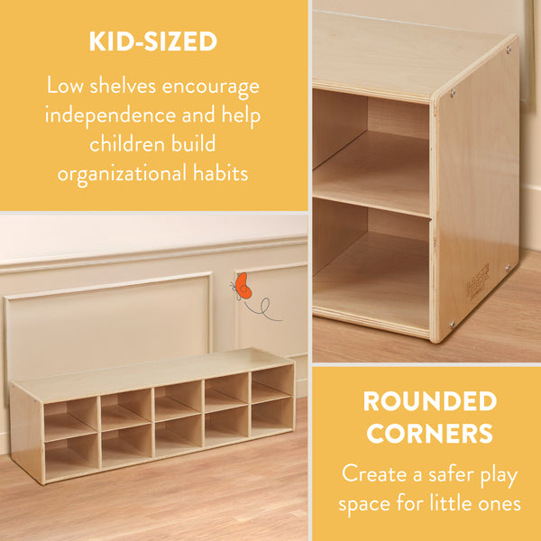 Sleekline 10-Compartment Cubby Storage Cabinet, 2x5