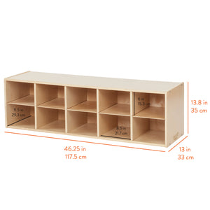 Sleekline 10-Compartment Cubby Storage Cabinet, 2x5