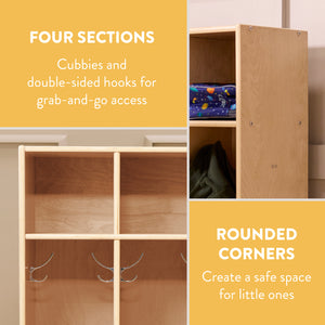 Sleekline 4-Section Toddler-Sized Coat Locker