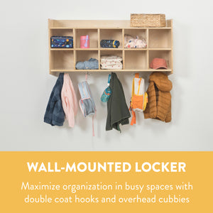 10-Section Wall Mount Coat Locker with Shelf