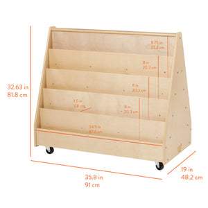 5-Tier Mobile Double-Sided Book Display