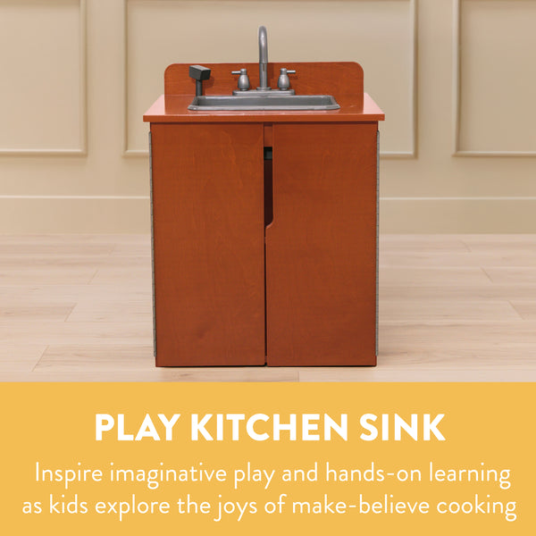 Chef's Station Kids Wooden Pretend Kitchen Sink