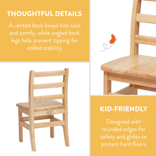 Wooden Ladderback Chairs, 2-Pack