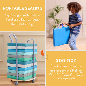 Square Floor Cushions with Handles, 6-Piece