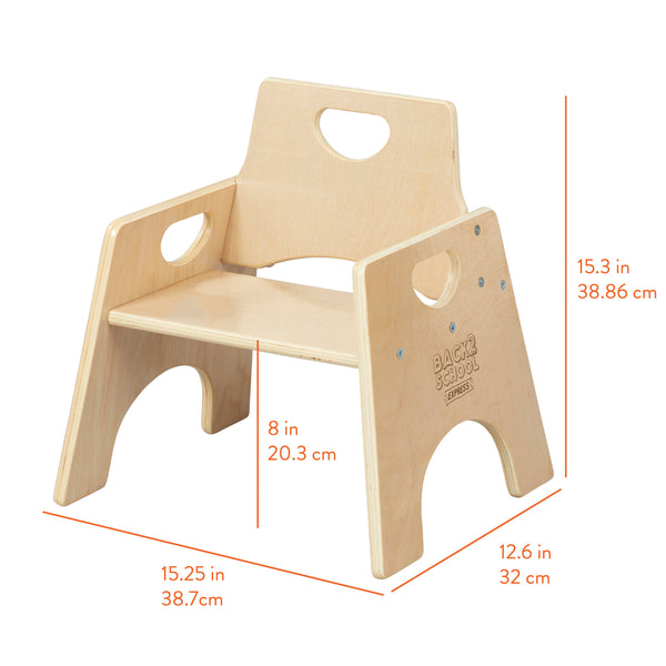 Wooden Toddler Chairs, 2-Pack