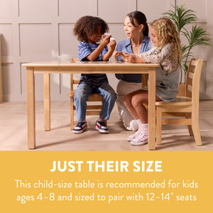 Kids Wood Table, Rectangle,  24in x 36in