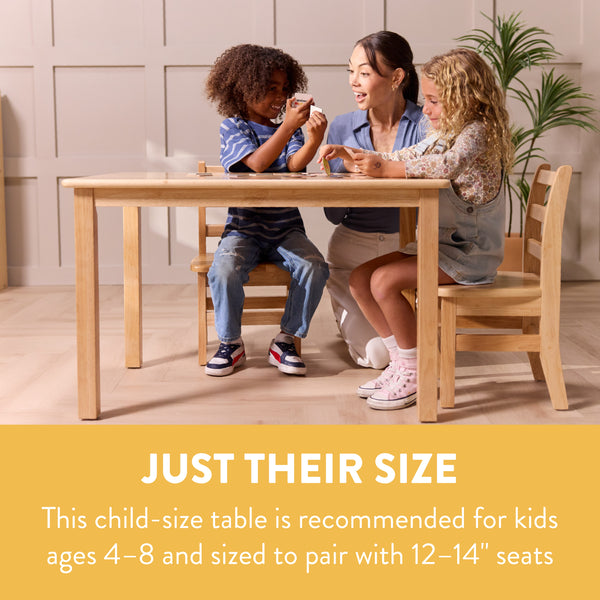 Kids Wood Table, Rectangle,  24in x 36in