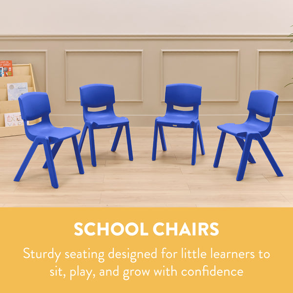 Stackable School Chairs, 14", 4-Pack