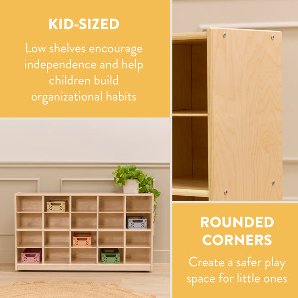 20-Compartment Mobile Cubby Storage Cabinet, 4x5