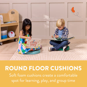 Round Floor Cushions with Handles, 6-Piece