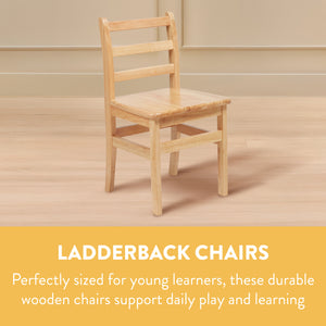 Wooden Ladderback Chairs, 2-Pack