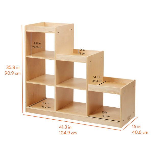 6-Compartment Tiered Storage Cabinet