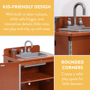 Chef's Station Kids Wooden Pretend Kitchen Sink