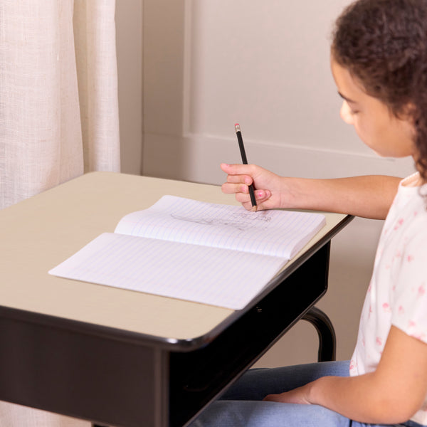 Adjustable Student Desk with Metal Book Box