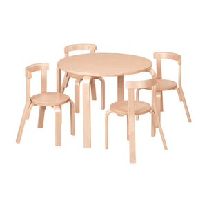 Bentwood Kids Table and Chairs Set, 5-Piece