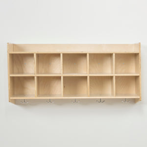 10-Section Wall Mount Coat Locker with Shelf