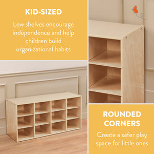 Sleekline 12-Compartment Cubby Storage Cabinet, 3x4