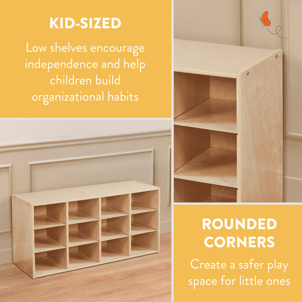 Sleekline 12-Compartment Cubby Storage Cabinet, 3x4