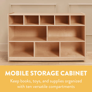 10-Compartment Mobile Storage Cabinet and Cubby Organizer
