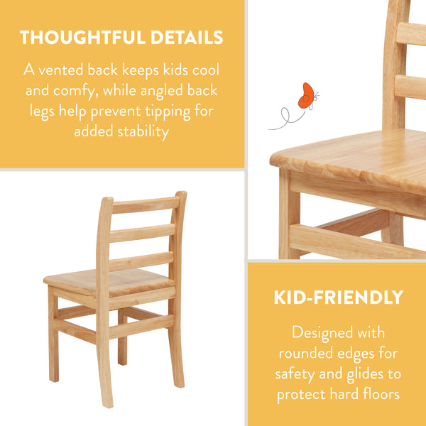 Wooden Ladderback Chairs, 2-Pack