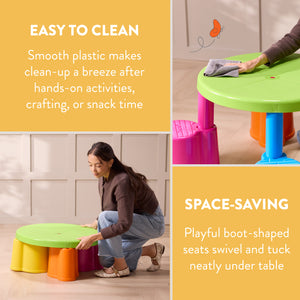 Swivel & Sit Table and Stools Set