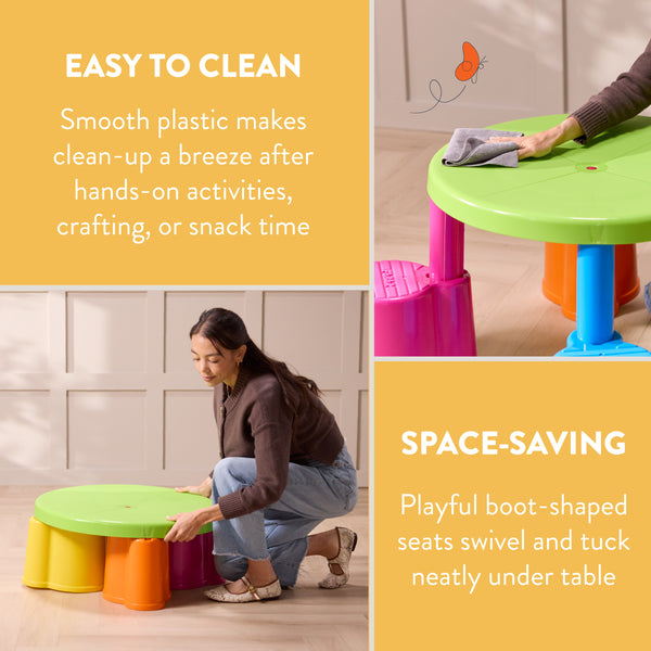 Swivel & Sit Table and Stools Set