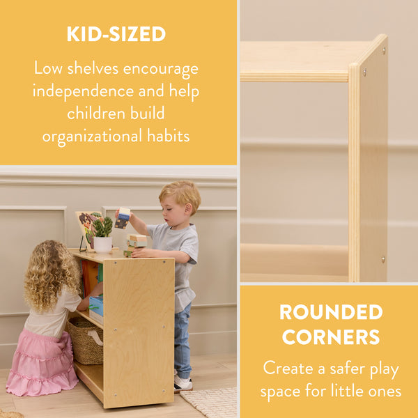 2-Shelf Double-Sided Mobile Storage Cabinet